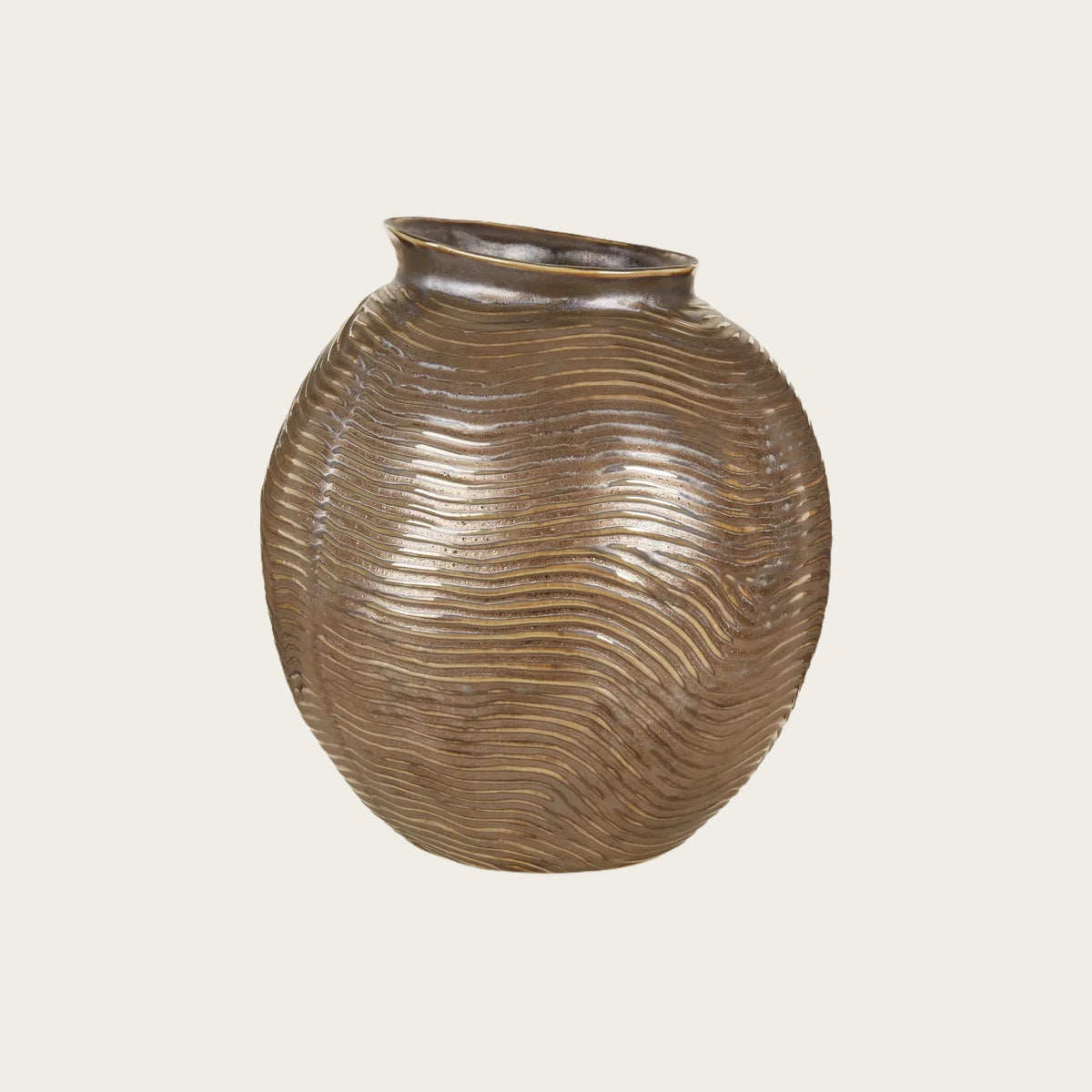 Ridged Ceramic Vase