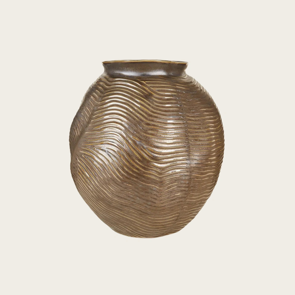Ridged Ceramic Vase