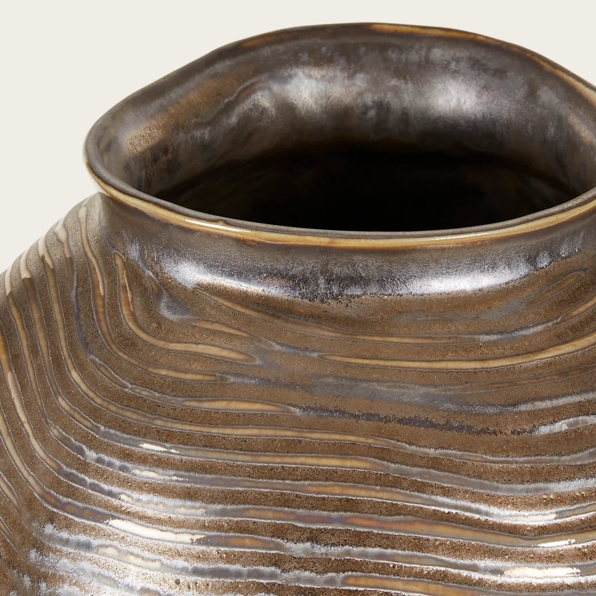 Ridged Ceramic Vase